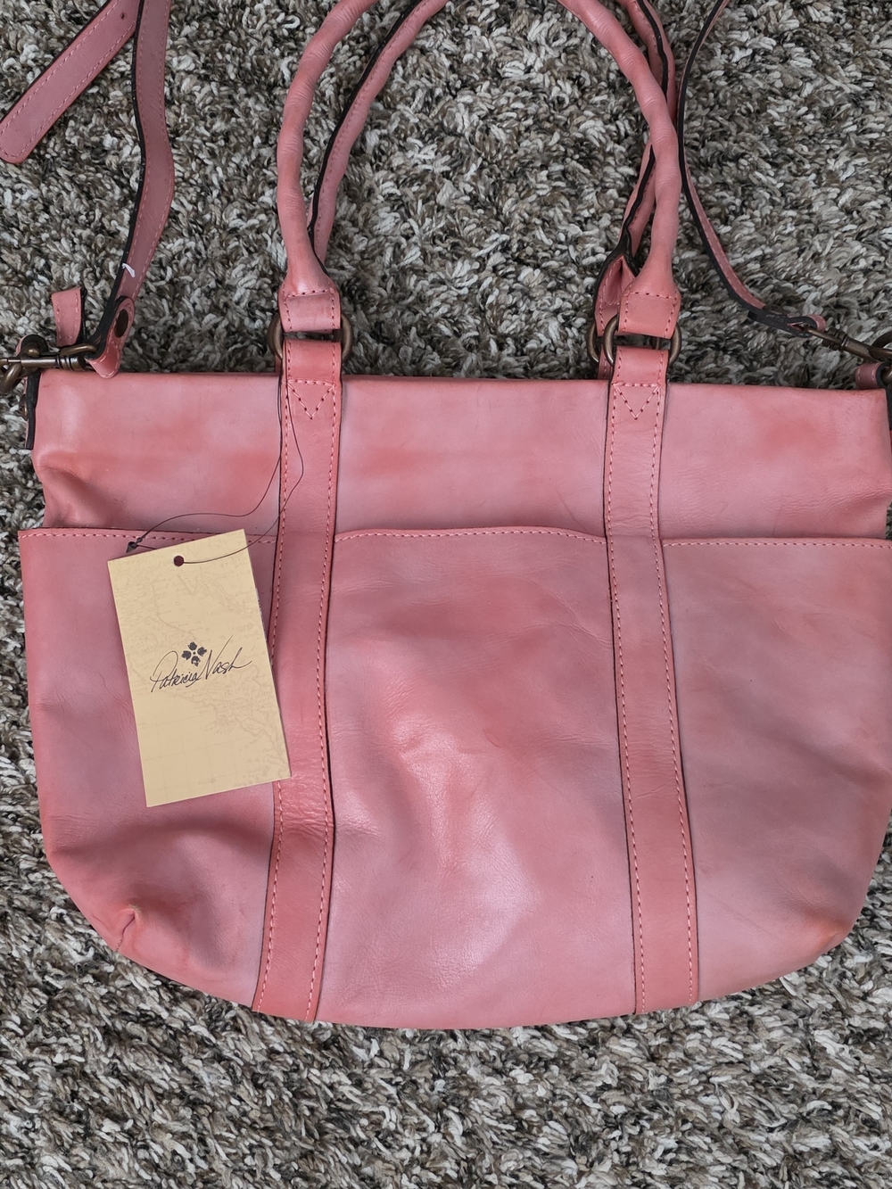 Patricia Nash Takloria Pink Coral Embossed Floral Tote Bag - Picture 2 of 6